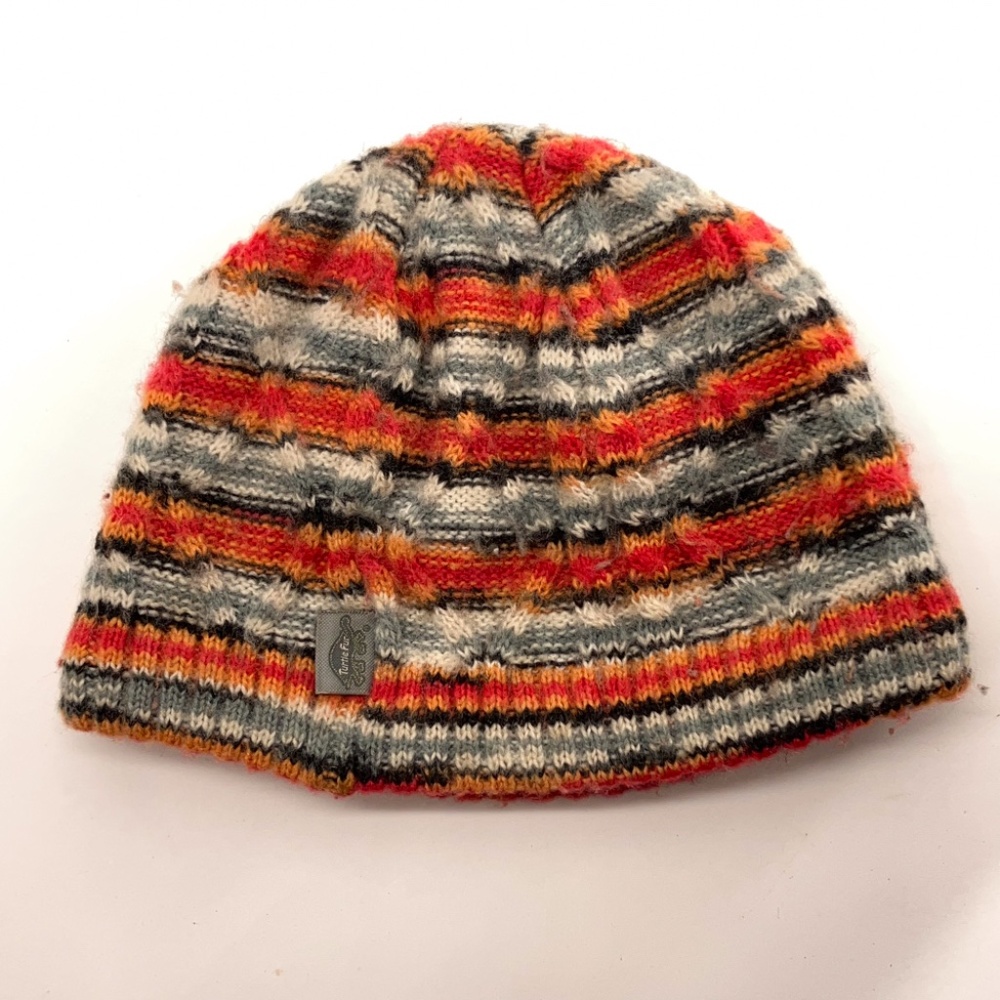 Turtle Fur Kids Gray Orange Knit Winter Beanie Hat